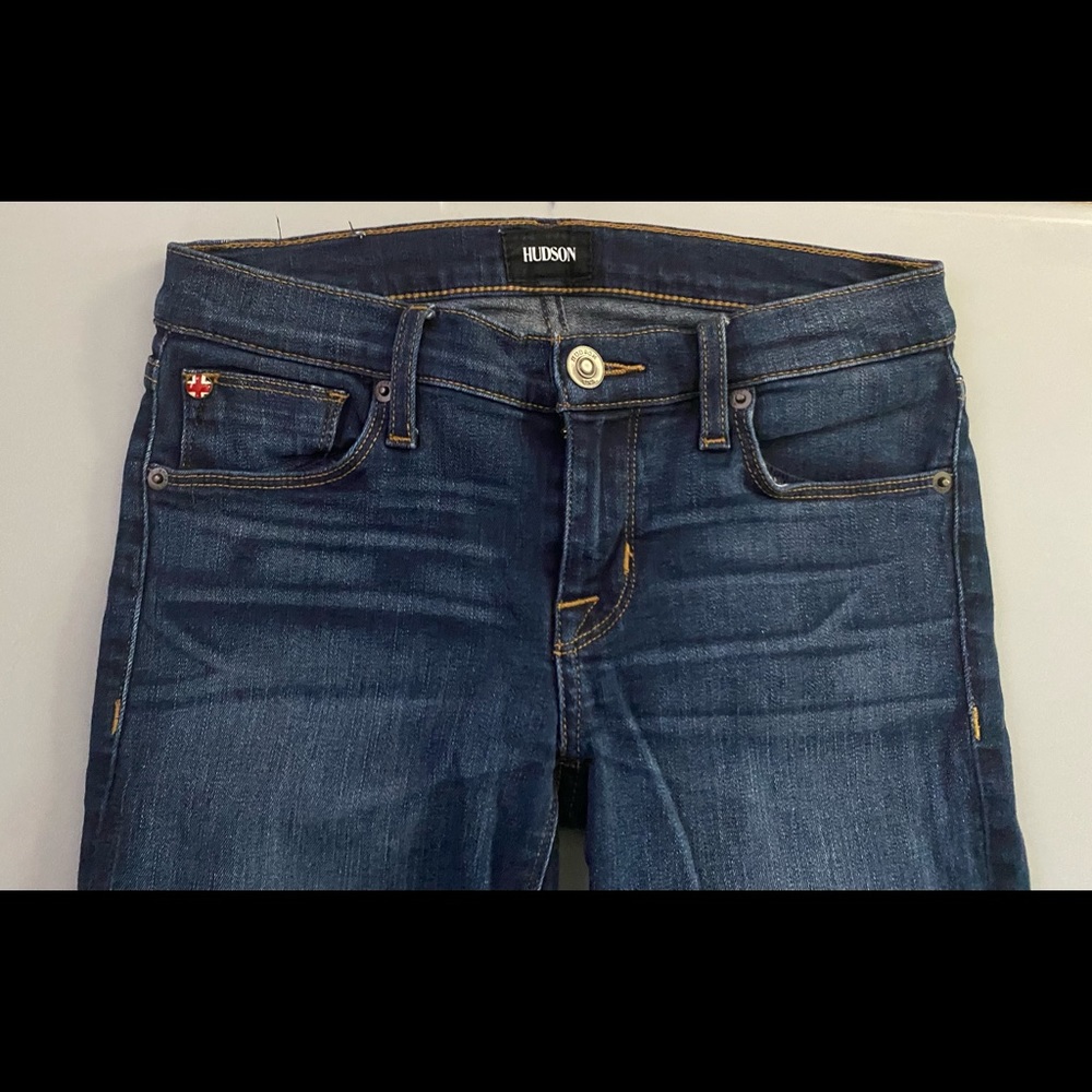 Hudson Super skinny raw hem jeans